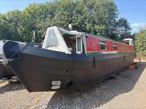 Cawky - 57ft Semi Traditional Stern Narrowboat by Ledgard Bridge in 1997