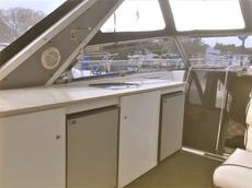 Upper deck with fridges & storage