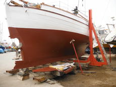 Rudder taken off for maintenance