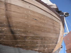 Topsides paint stripped