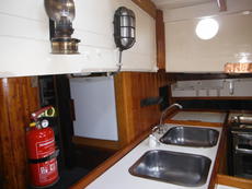 Fire extinguisher in galley